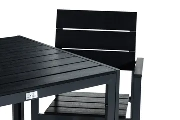 Tunis Spisegruppe 90x90 + 2 Stablestoler - Svart - Hagemøbler & utemiljø - Hagegruppe - Spisegrupper hage