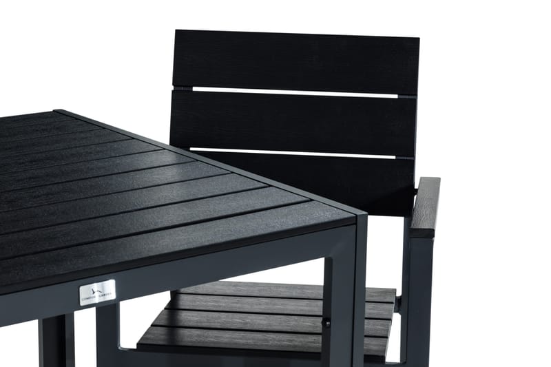 Tunis Spisegruppe 90x90 + 2 Stablestoler - Svart - Hagemøbler & utemiljø - Hagegruppe - Spisegrupper hage