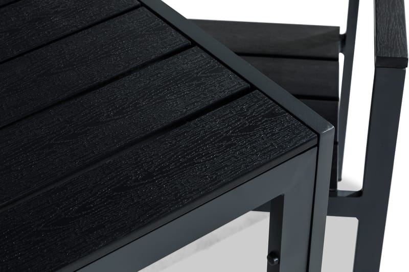 Tunis Spisegruppe 90x90 + 2 Stablestoler - Svart - Hagemøbler & utemiljø - Hagegruppe - Spisegrupper hage