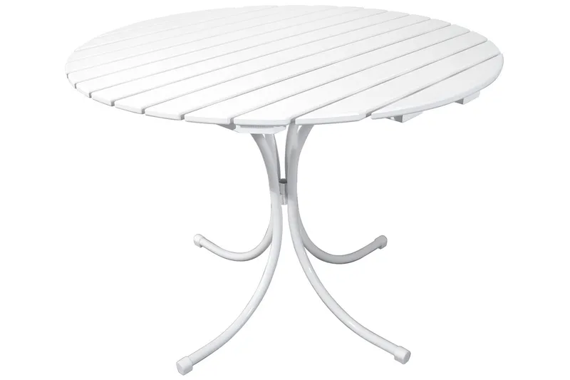 Vaxholm Spisegruppe Rund 100 cm + 4 Stoler Hvit - Hagemøbler & utemiljø - Hagegruppe - Spisegrupper hage