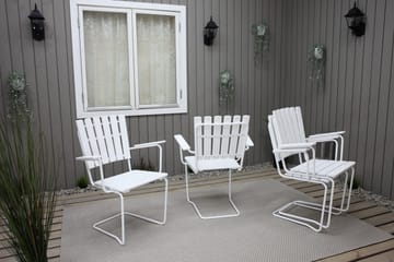 Vaxholm Spisegruppe Rund 100 cm + 4 Stoler Hvit - Hagemøbler & utemiljø - Hagegruppe - Spisegrupper hage