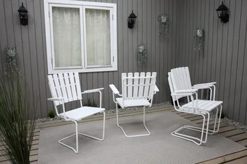 Vaxholm Spisegruppe Rund 100 cm + 4 Stoler Hvit - Hagemøbler & utemiljø - Hagegruppe - Spisegrupper hage