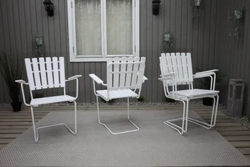 Vaxholm Spisegruppe Rund 100 cm + 4 Stoler Hvit - Hagemøbler & utemiljø - Hagegruppe - Spisegrupper hage