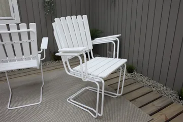 Vaxholm Spisegruppe Rund 100 cm + 4 Stoler Hvit - Hagemøbler & utemiljø - Hagegruppe - Spisegrupper hage