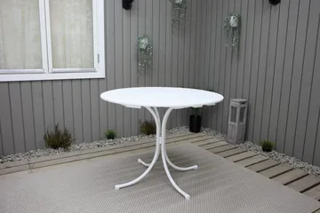 Vaxholm Spisegruppe Rund 100 cm + 4 Stoler Hvit - Hagemøbler & utemiljø - Hagegruppe - Spisegrupper hage