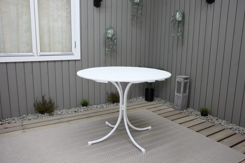 Vaxholm Spisegruppe Rund 100 cm + 4 Stoler Hvit - Hagemøbler & utemiljø - Hagegruppe - Spisegrupper hage