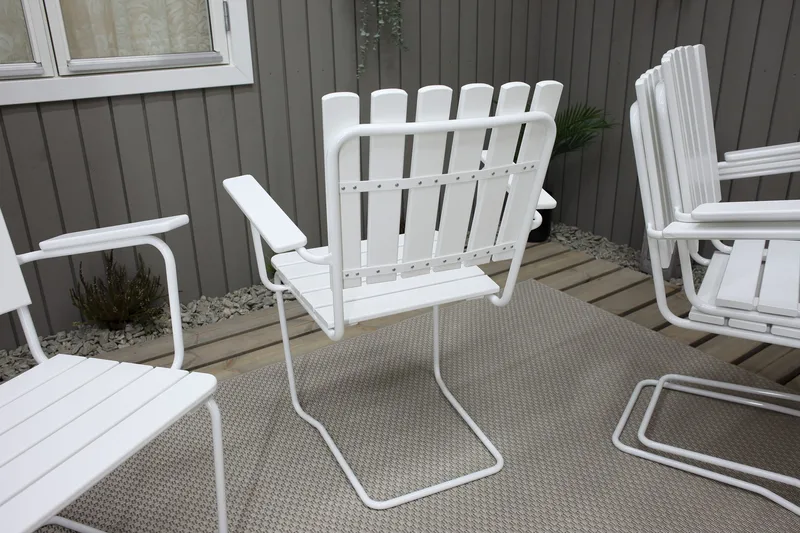 Vaxholm Spisegruppe Rund 100 cm + 4 Stoler Hvit - Hagemøbler & utemiljø - Hagegruppe - Spisegrupper hage