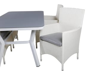 Virya Spisegruppe 160cm + 4 Malin Karmstoler - Svart/Gul - Hagemøbler & utemiljø - Hagegruppe - Spisegrupper hage