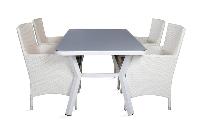 Virya Spisegruppe 160cm + 4 Malin Karmstoler, Svart/Gul