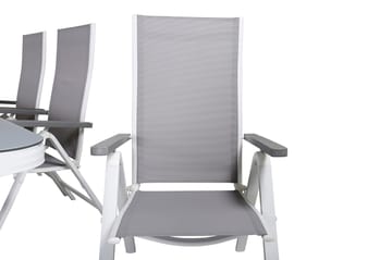 Virya Spisegruppe 160cm + 6 Albany Posisjonsstoler - Svart - Hagemøbler & utemiljø - Hagegruppe - Spisegrupper hage