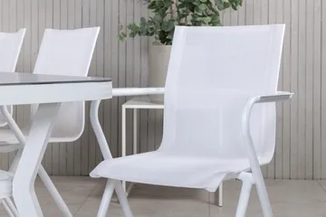 Virya Spisegruppe 160cm + 6 Alina Spisestoler - Hvit - Hagemøbler & utemiljø - Hagegruppe - Spisegrupper hage