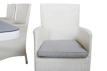 Virya Spisegruppe 160cm + 6 Malin Karmstoler - Svart/Grå - Hagemøbler & utemiljø - Hagegruppe - Spisegrupper hage