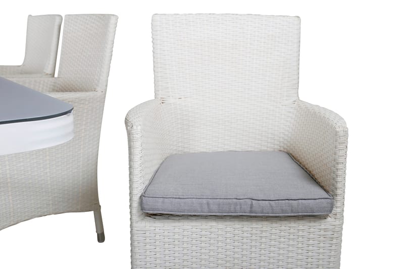 Virya Spisegruppe 160cm + 6 Malin Karmstoler - Svart/Grå - Hagemøbler & utemiljø - Hagegruppe - Spisegrupper hage