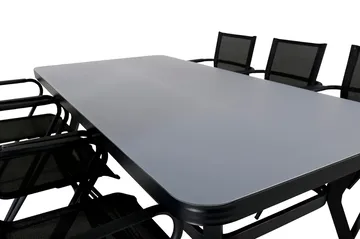 Virya Spisegruppe 200cm + 6 Alina Spisestoler - Brun/Hvit - Hagemøbler & utemiljø - Hagegruppe - Spisegrupper hage