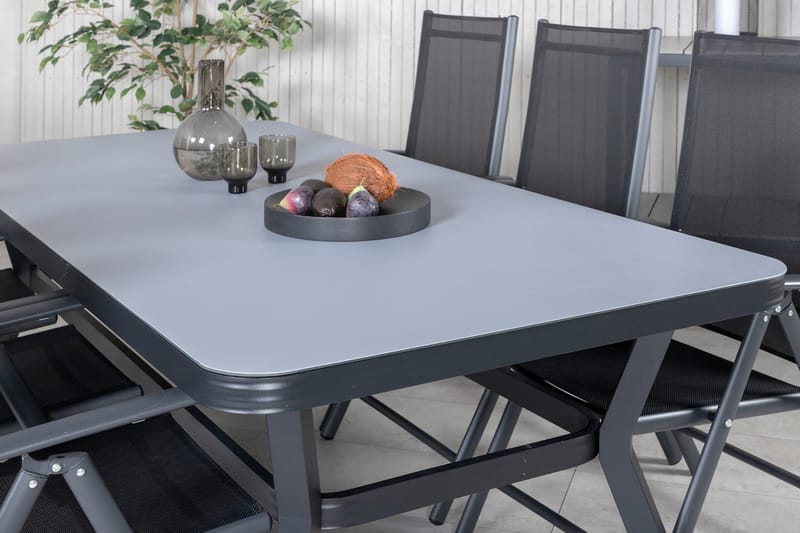 Virya Spisegruppe 200cm + 6 Break Posisjonsstoler - Brun/Hvit - Hagemøbler & utemiljø - Hagegruppe - Spisegrupper hage