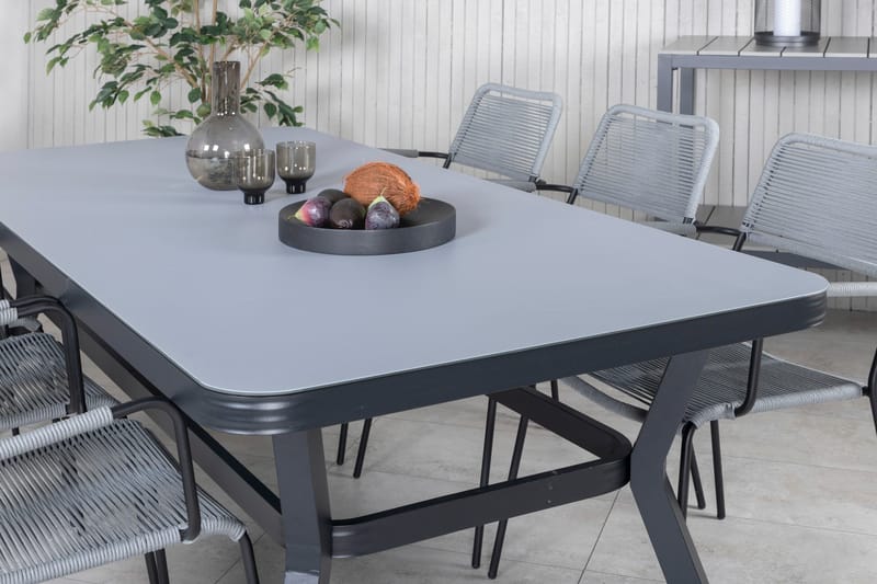 Virya Spisegruppe 200cm + 6 Lindos Karmstoler - Hvit - Hagemøbler & utemiljø - Hagegruppe - Spisegrupper hage