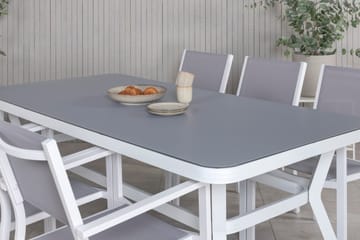 Virya Spisegruppe 200cm+6 Copacabana Stablebare Stoler Hvit/ - Venture Home - Hagemøbler & utemiljø - Hagegruppe - Spisegrupper hage