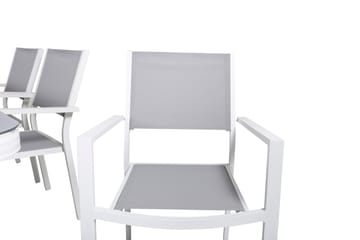 Virya Spisegruppe 200cm+6 Copacabana Stablebare Stoler Hvit/ - Venture Home - Hagemøbler & utemiljø - Hagegruppe - Spisegrupper hage