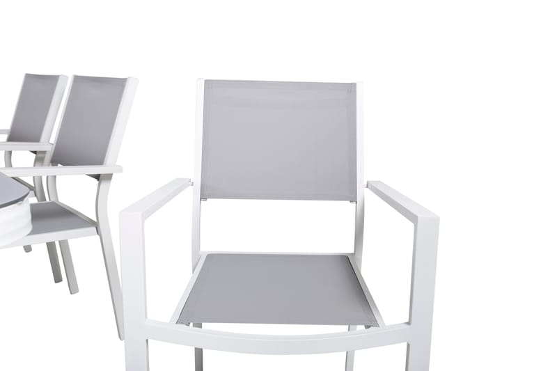 Virya Spisegruppe 200cm+6 Copacabana Stablebare Stoler Hvit/ - Venture Home - Hagemøbler & utemiljø - Hagegruppe - Spisegrupper hage