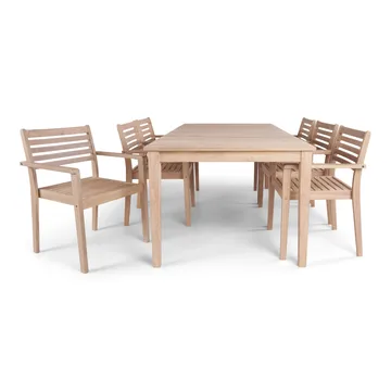 Wagnera Spisegruppe 206 cm med 6 Kamman Spisestoler - Beige - Hagemøbler & utemiljø - Hagegruppe - Spisegrupper hage