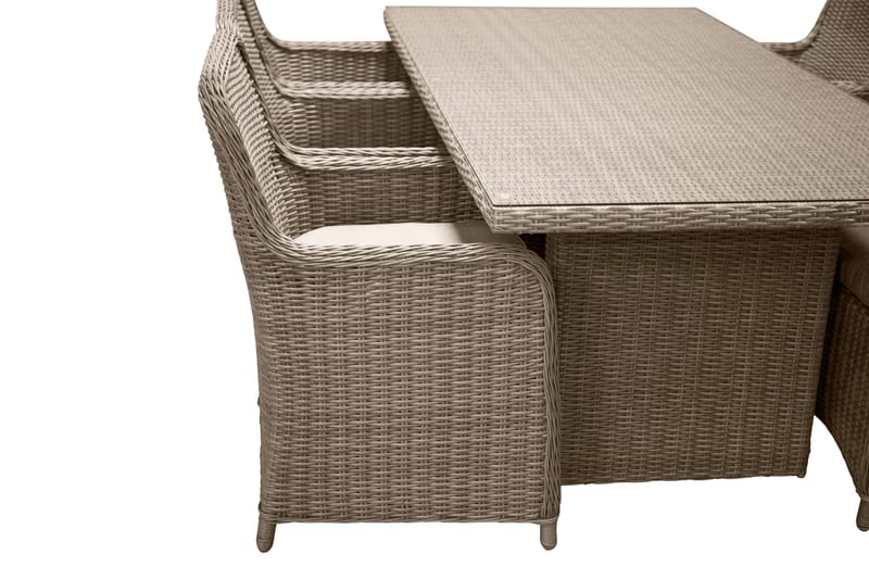 Wembley Spisegruppe 200cm + 6 Spisestoler - Natur/Brun - Hagemøbler & utemiljø - Hagegruppe - Spisegrupper hage