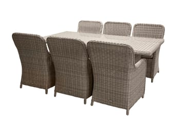 Wembley Spisegruppe 200cm + 6 Spisestoler - Natur/Brun - Hagemøbler & utemiljø - Hagegruppe - Spisegrupper hage