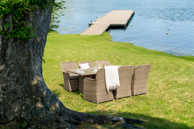 Wembley Spisegruppe 200cm + 6 Spisestoler - Natur/Brun - Hagemøbler & utemiljø - Hagegruppe - Spisegrupper hage