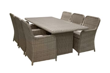 Wembley Spisegruppe 200cm + 6 Spisestoler - Natur/Brun - Hagemøbler & utemiljø - Hagegruppe - Spisegrupper hage