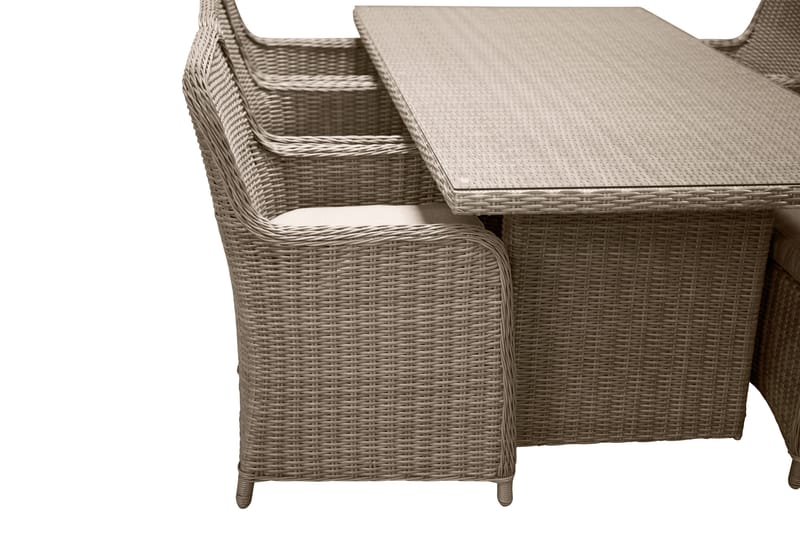 Wembley Spisegruppe 200cm + 6 Spisestoler - Natur/Brun - Hagemøbler & utemiljø - Hagegruppe - Spisegrupper hage