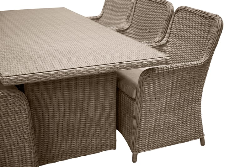 Wembley Spisegruppe 200cm + 6 Spisestoler - Natur/Brun - Hagemøbler & utemiljø - Hagegruppe - Spisegrupper hage