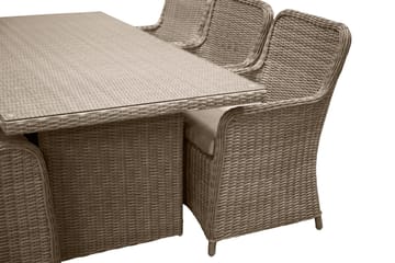 Wembley Spisegruppe 200cm + 6 Spisestoler - Natur/Brun - Hagemøbler & utemiljø - Hagegruppe - Spisegrupper hage