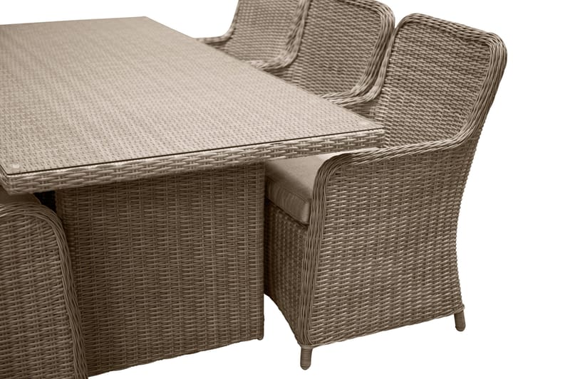 Wembley Spisegruppe 200cm + 6 Spisestoler - Natur/Brun - Hagemøbler & utemiljø - Hagegruppe - Spisegrupper hage