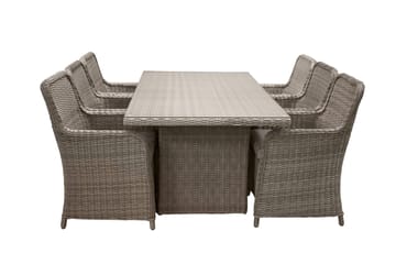Wembley Spisegruppe 200cm + 6 Spisestoler - Natur/Brun - Hagemøbler & utemiljø - Hagegruppe - Spisegrupper hage