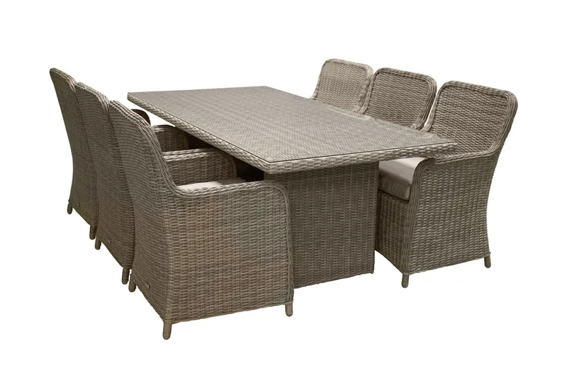 Wembley Spisegruppe 200cm + 6 Spisestoler - Natur/Brun - Hagemøbler & utemiljø - Hagegruppe - Spisegrupper hage