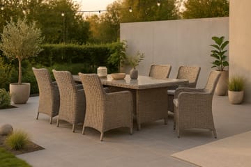 Wembley Spisegruppe 200cm + 6 Spisestoler - Natur/Brun - Hagemøbler & utemiljø - Hagegruppe - Spisegrupper hage