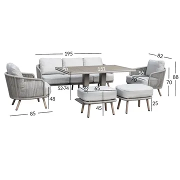 Hagemøbelsett Bränor 6 deler - beige - Hagemøbler & utemiljø - Hagegruppe - Cafemøbler & cafesett