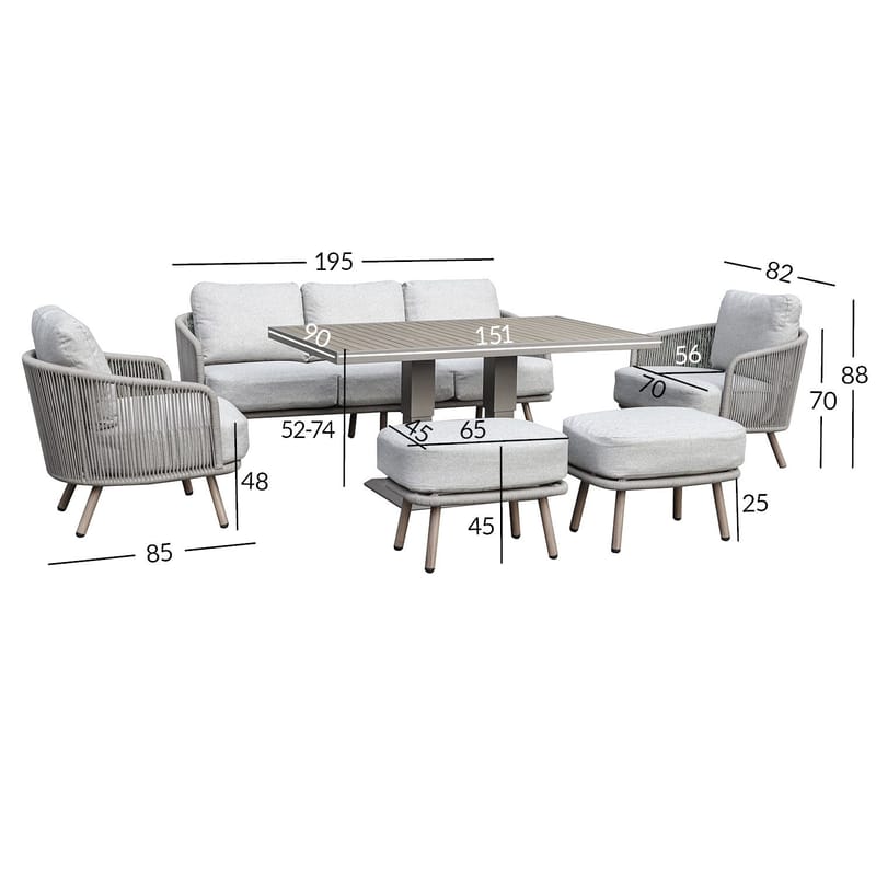 Hagemøbelsett Bränor 6 deler - beige - Hagemøbler & utemiljø - Hagegruppe - Cafemøbler & cafesett