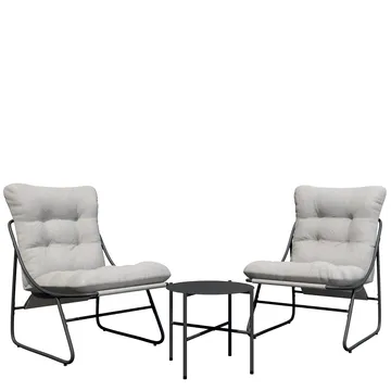 hagemøbler Hagemøbelsett EDOSTE X32000120 grå - Hagemøbler & utemiljø - Hagegruppe - Cafemøbler & cafesett