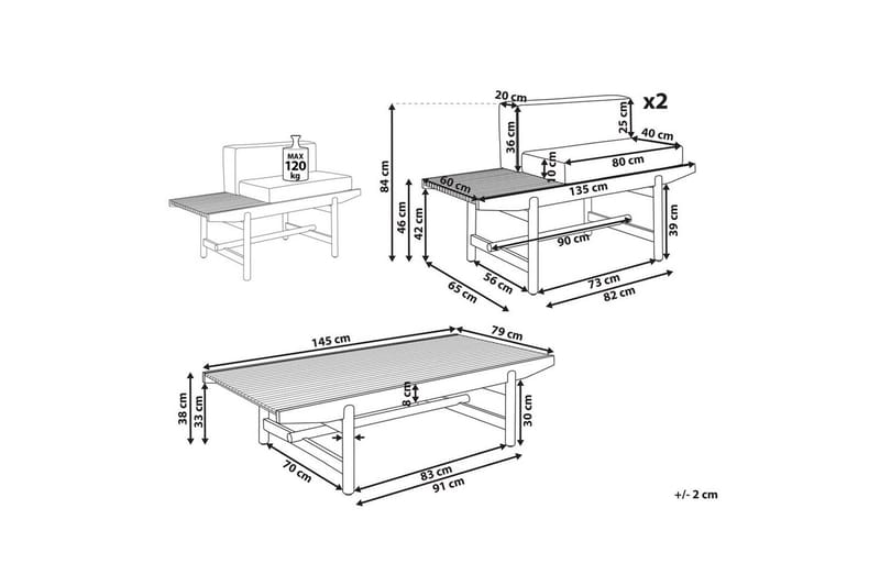 Hagesofagruppe 2-seter Giaveno - Hagemøbler & utemiljø - Hagegruppe - Sofagruppe utendørs