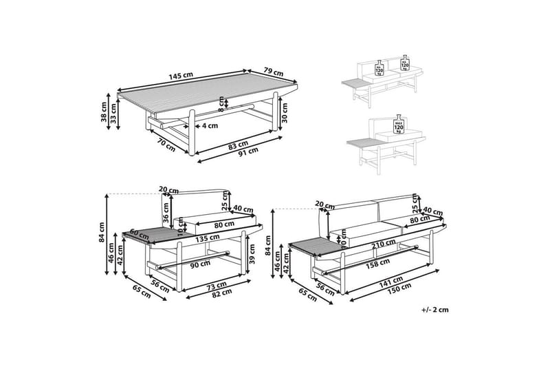 Hagesofagruppe 3-seters Giaveno - Hagemøbler & utemiljø - Hagegruppe - Sofagruppe utendørs