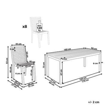 Hagestuemøbelsett 8-seter Ombriano - Hagemøbler & utemiljø - Hagegruppe - Spisegrupper hage