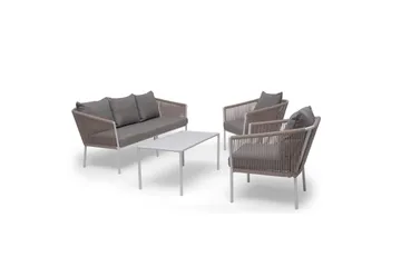 Hillerstorp Lersund sofagruppe utendørs hvit/beige - Hvit/Beige - Hagemøbler & utemiljø - Hagegruppe - Sofagruppe utendørs