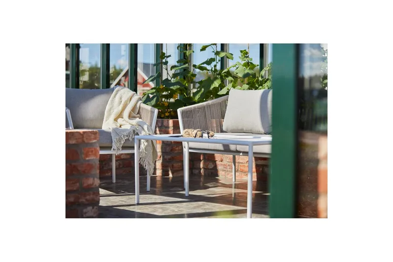 Hillerstorp Lersund sofagruppe utendørs hvit/beige - Hvit/Beige - Hagemøbler & utemiljø - Hagegruppe - Sofagruppe utendørs