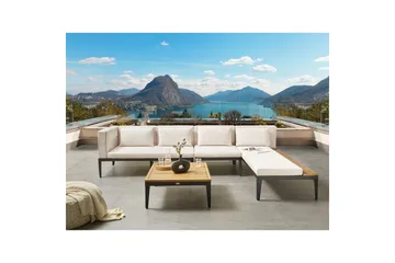 Hjørnesofa til hage med bord 4-seter Bracciano - Hagemøbler & utemiljø - Hagegruppe - Sofagruppe utendørs
