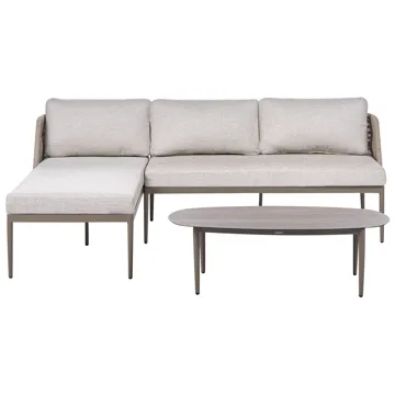 Hjørnesofa utendørs med bord 3-seter Leffe høyrevendt - Beige - Hagemøbler & utemiljø - Hagegruppe - Sofagruppe utendørs