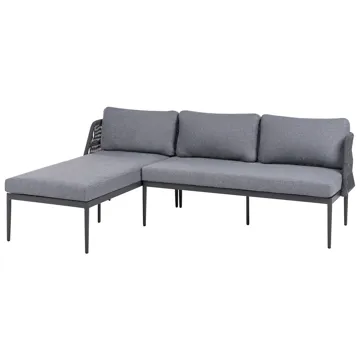 Hjørnesofa utendørs med bord 3-seter Leffe høyrevendt - Grå - Hagemøbler & utemiljø - Hagegruppe - Sofagruppe utendørs