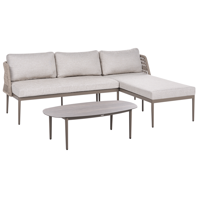 Hjørnesofa utendørs med bord 3-seter Leffe venstrevendt - Beige - Hagemøbler & utemiljø - Hagegruppe - Sofagruppe utendørs