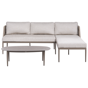 Hjørnesofa utendørs med bord 3-seter Leffe venstrevendt - Beige - Hagemøbler & utemiljø - Hagegruppe - Sofagruppe utendørs