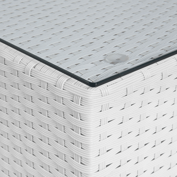 Hjørnesofa utendørs med bord 4-seter Sano høyrevendt modulær kunstrotting - Hvit/Beige - Hagemøbler & utemiljø - Hagegruppe - Sofagruppe utendørs