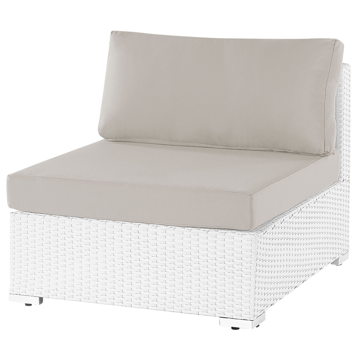 Hjørnesofa utendørs med bord 4-seter Sano høyrevendt modulær kunstrotting - Hvit/Beige - Hagemøbler & utemiljø - Hagegruppe - Sofagruppe utendørs